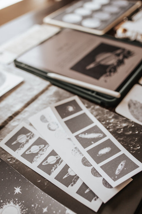 Moon Phases Posters, Flashcards, and Bookmarks