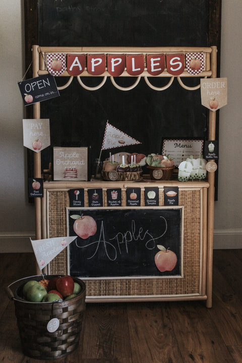 image of apple orchard printable playset display