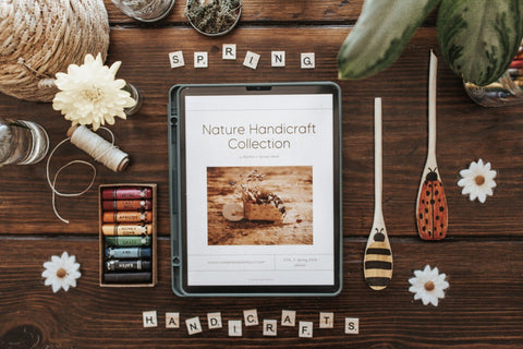 image of spring themed nature handicraft ebook open on table